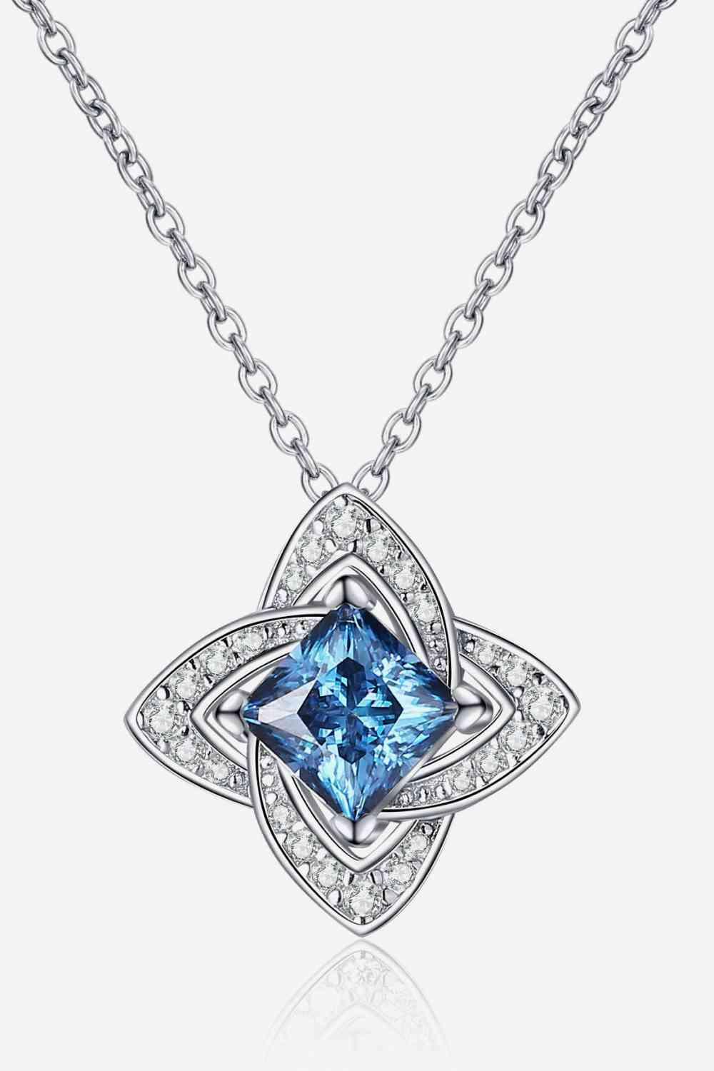 1 Carat Moissanite Floral Pendant Necklace - Clothes For Her Online Store
