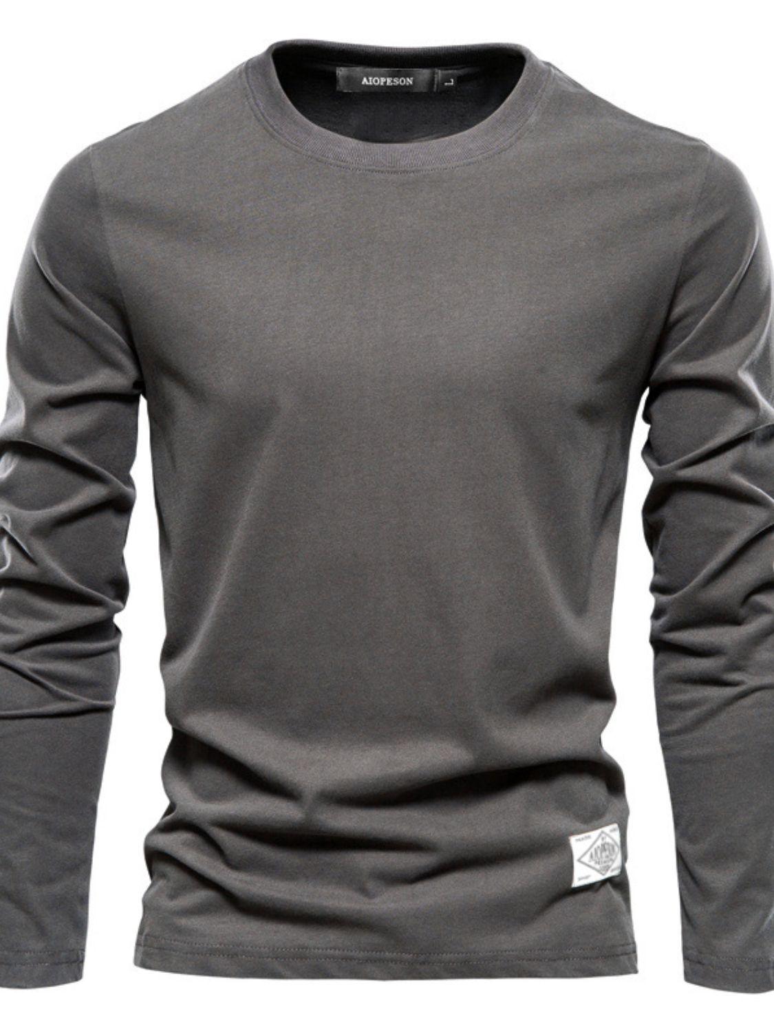 Men's Round Neck Long Sleeve T-Shirt - Clothes For Her Online Store