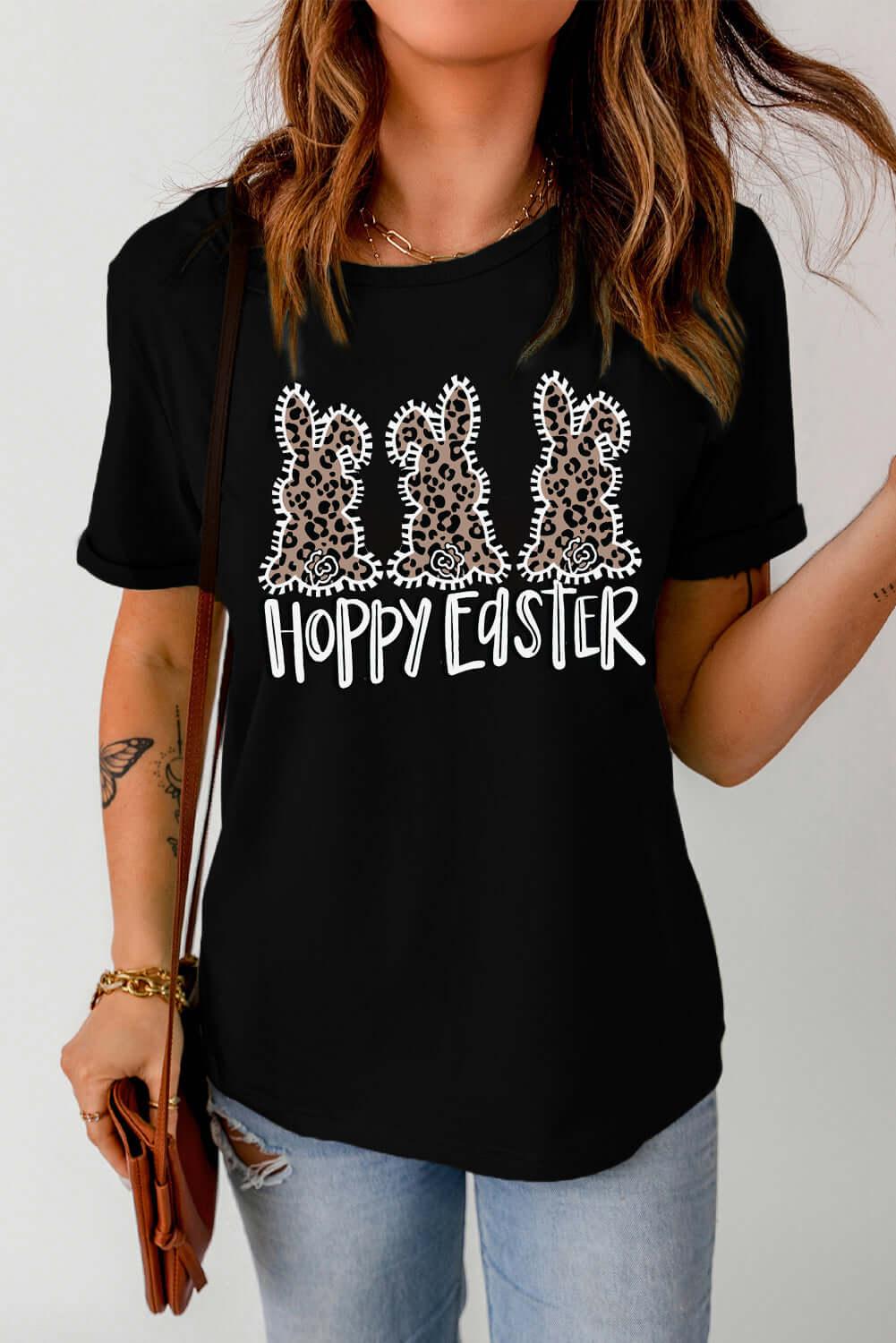 HOPPY EASTER Graphic Tee Shirt - Clothes For Her Online Store