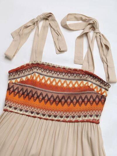 Perfee Tied Smocked Tiered Midi Cami Dress - Clothes For Her Online Store