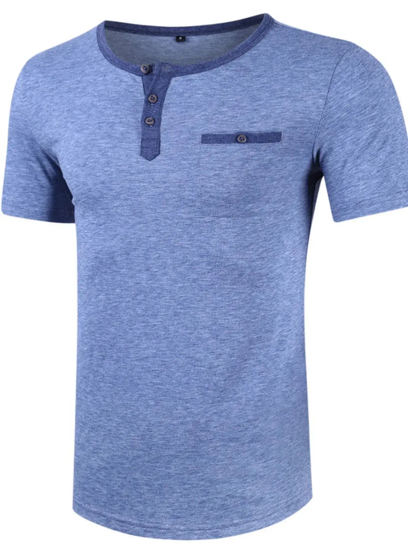 Men's Casual Henley Pocket T-Shirt