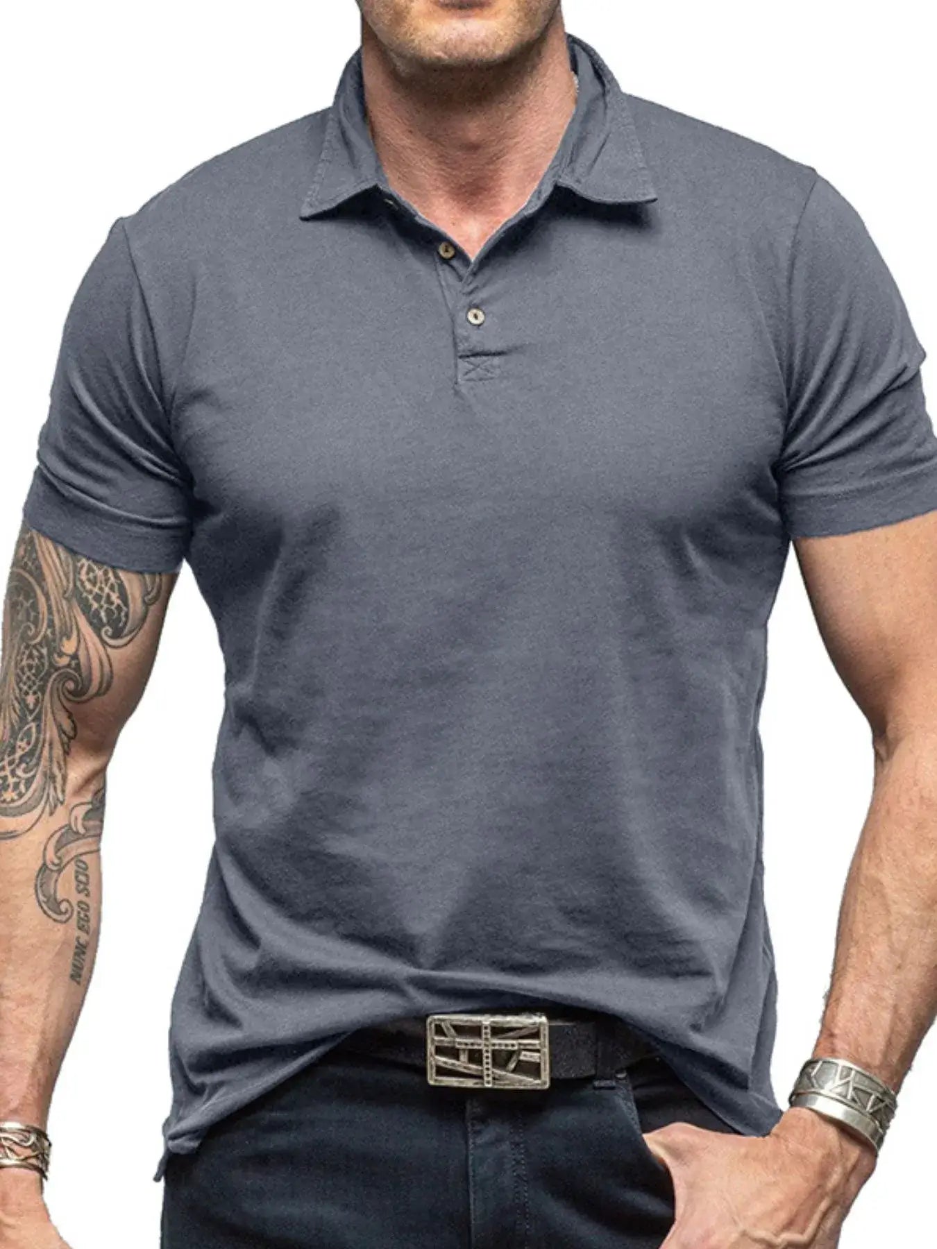 Men's Collared Neck Short Sleeve Polo Shirt
