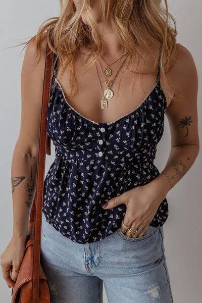 Tied Printed Cami - Clothes For Her Online Store