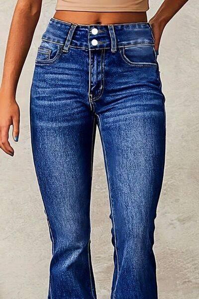Cat Whisker Washed Bootcut Jeans - Clothes For Her Online Store