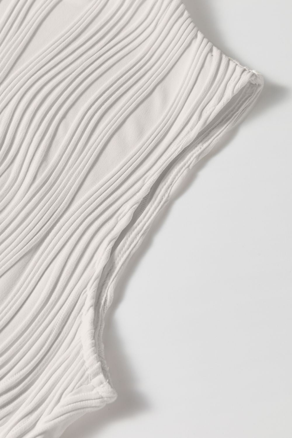 Wavy Textured Mock Neck Tank - Clothes For Her Online Store