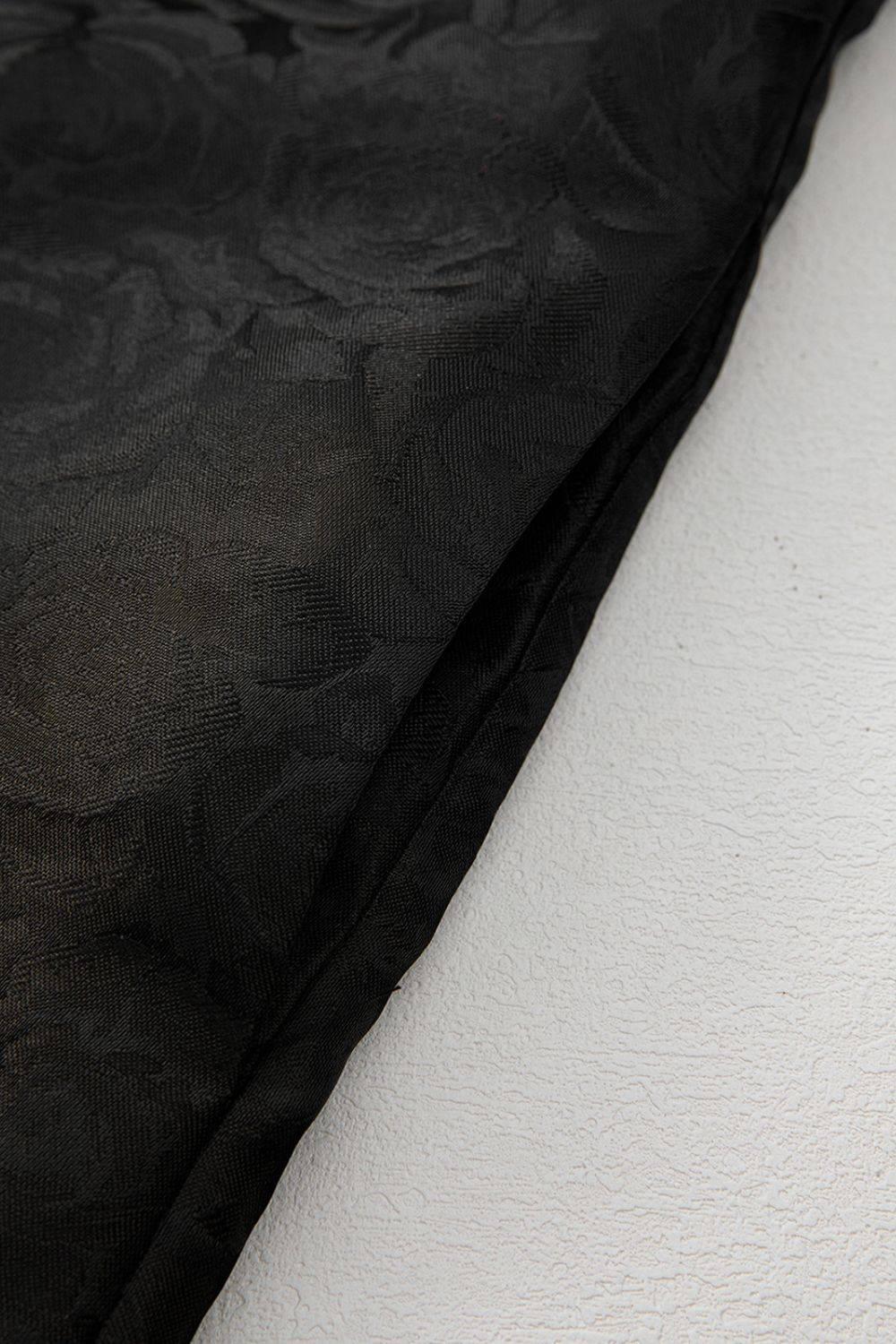 Floral Embossed Puff Sleeve Colorblock Bow Collared Mini Dress - Clothes For Her Online Store