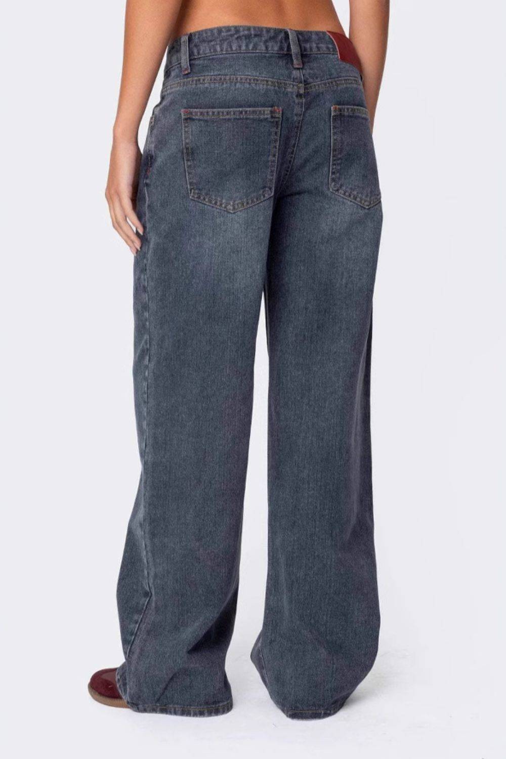 Wide Leg Jeans with Pockets - Clothes For Her Online Store