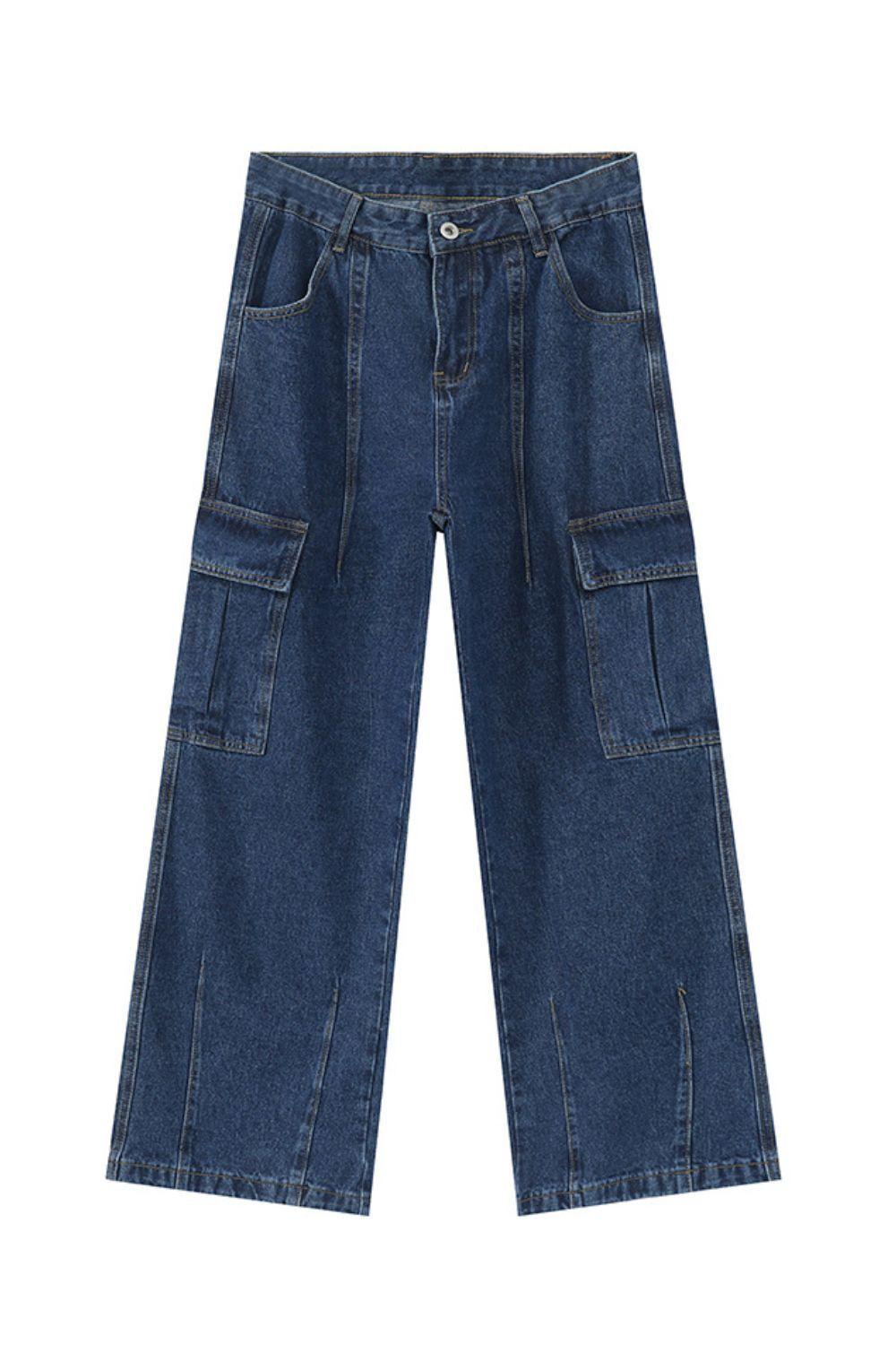 Men's Straight Cargo Jeans - Clothes For Her Online Store