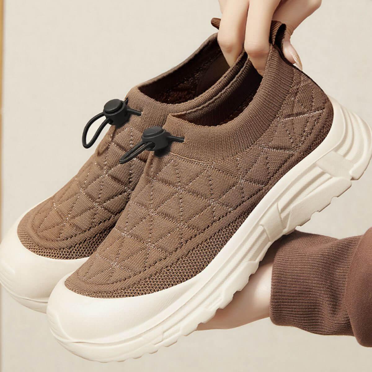 Drawstring Mesh Round Toe Sneakers - Clothes For Her Online Store