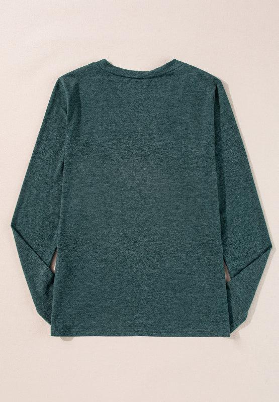 V-Neck Long Sleeve T-Shirt - Clothes For Her Online Store