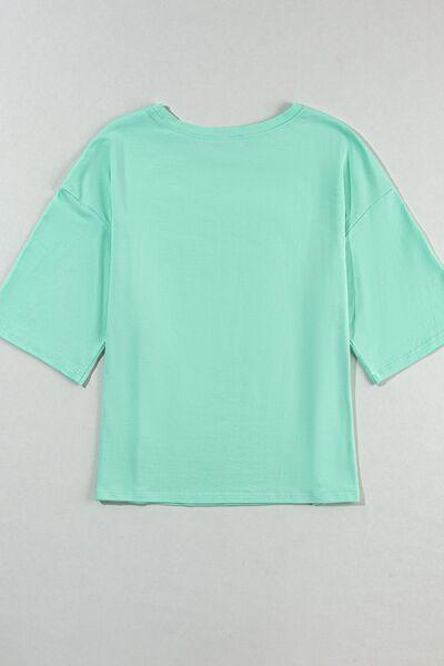 Color Block Star Patched Oversized T-Shirt - Clothes For Her Online Store