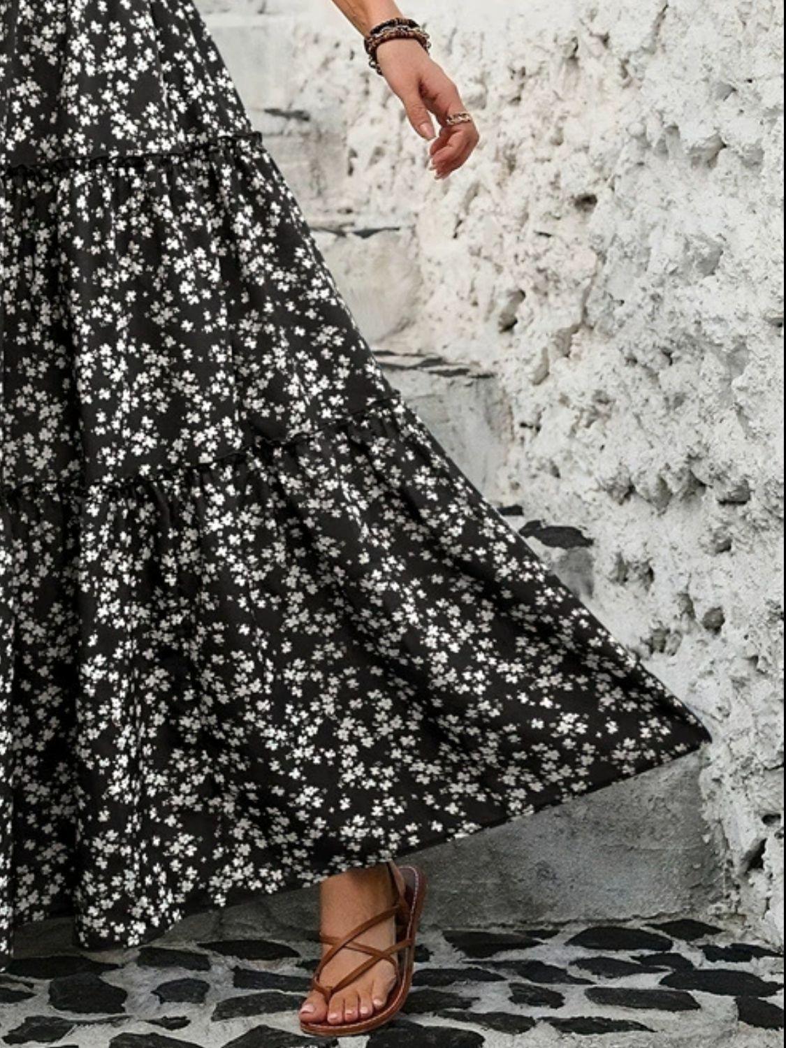 Tiered Floral Maxi Skirt - Clothes For Her Online Store