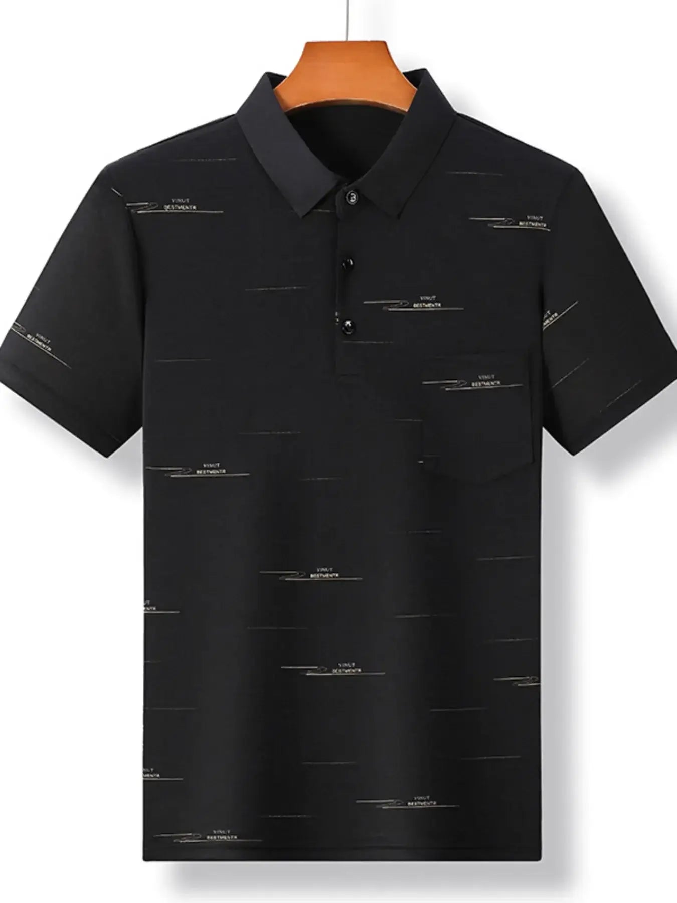 Men's Plus Size Embroidered Detail Short Sleeve Polo