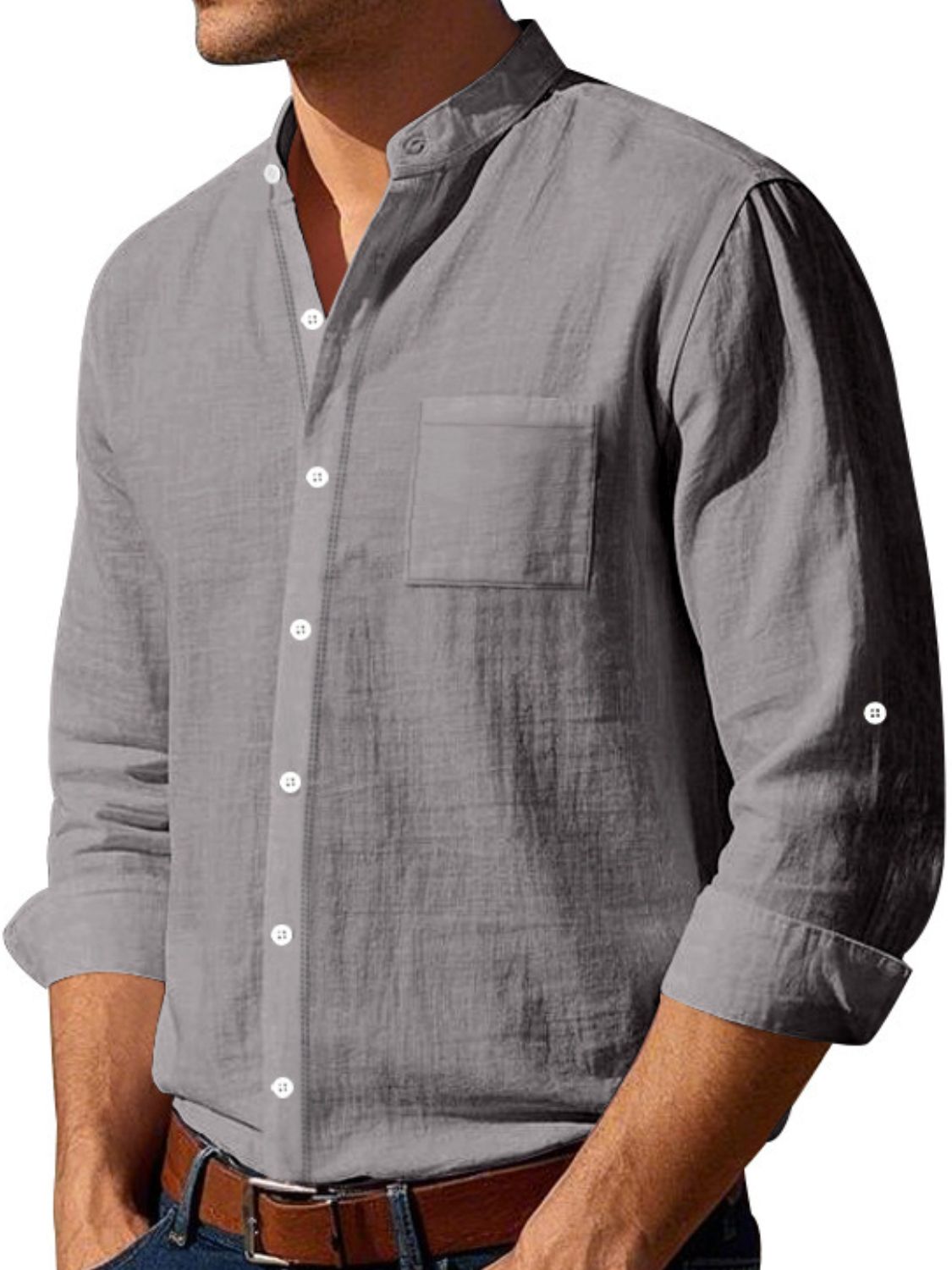 Men's Full Size Button Down Long Sleeve Shirt Plus Size - Clothes For Her Online Store