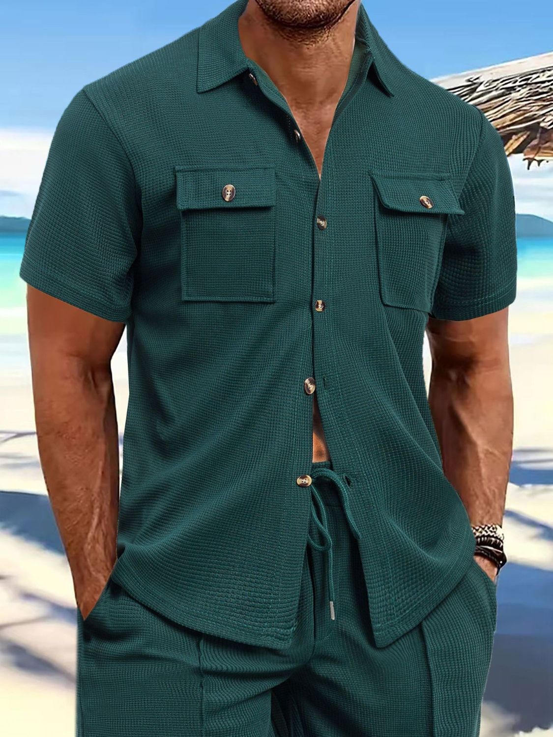 Men's Full Size Button Down Short Sleeve Shirt Plus Size - Clothes For Her Online Store