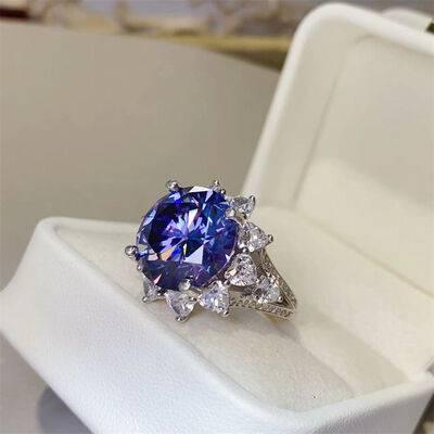 10 Carat Moissanite 925 Sterling Silver Ring - Clothes For Her Online Store