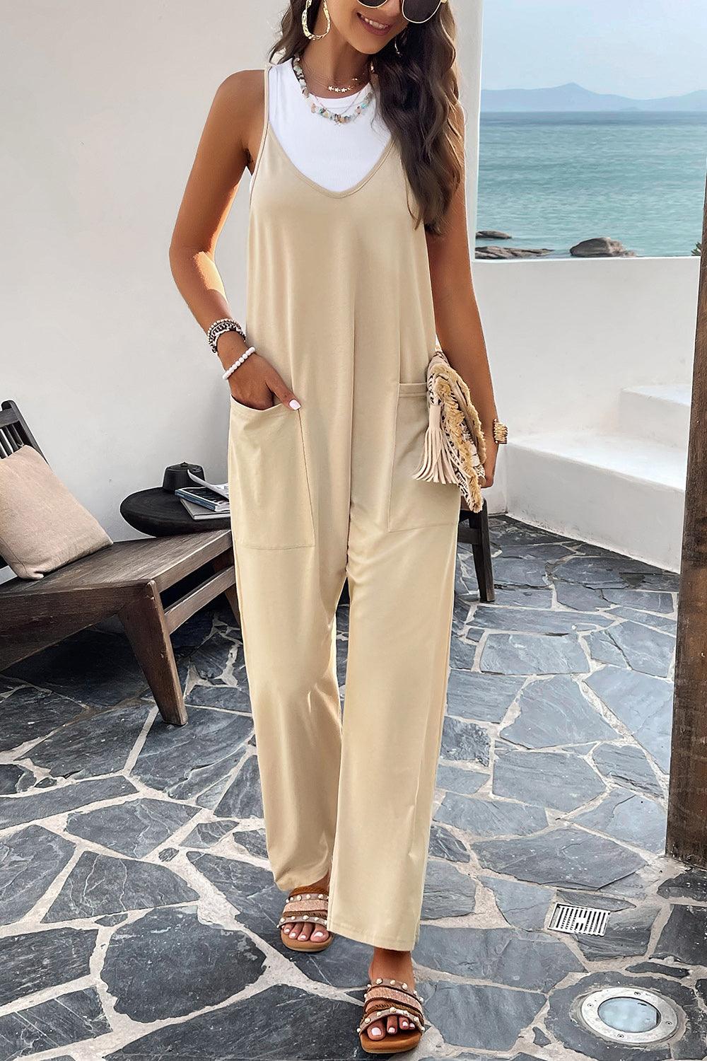 Devine Pocketed Spaghetti Strap Overalls - Clothes For Her Online Store