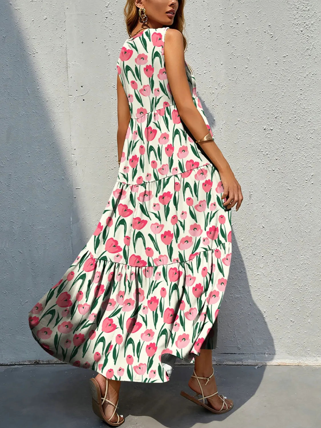 Floral Tiered Maxi Tank Dress