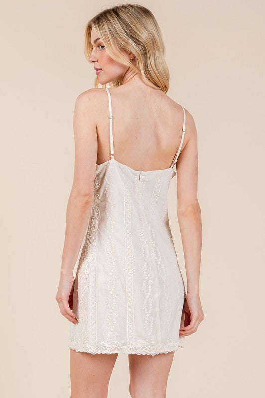 GeeGee Lace Detail Adjustable Strap Mini Cami Dress - Clothes For Her Online Store