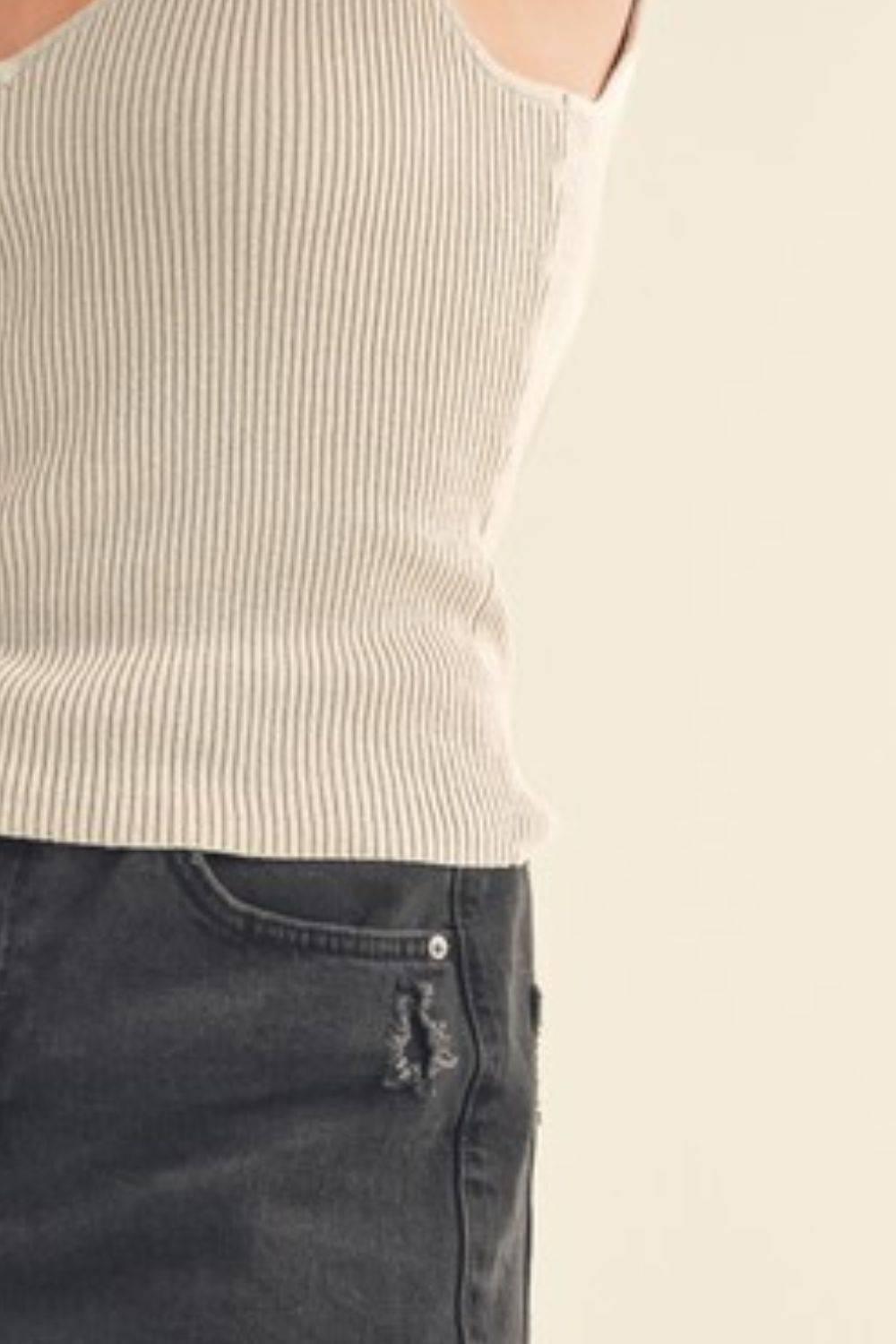 Aemi + Co Ribbed Wide Strap Knit Tank - Clothes For Her Online Store