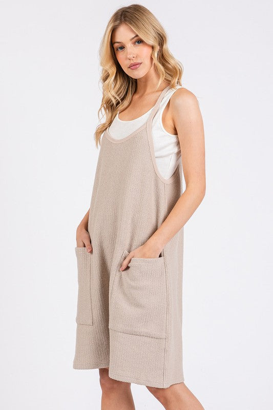 Mittoshop Scoop Neck Spaghetti Strap Overalls with Pockets - Clothes For Her Online Store