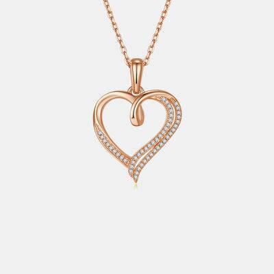 Moissanite 925 Sterling Silver Heart Shape Necklace - Clothes For Her Online Store