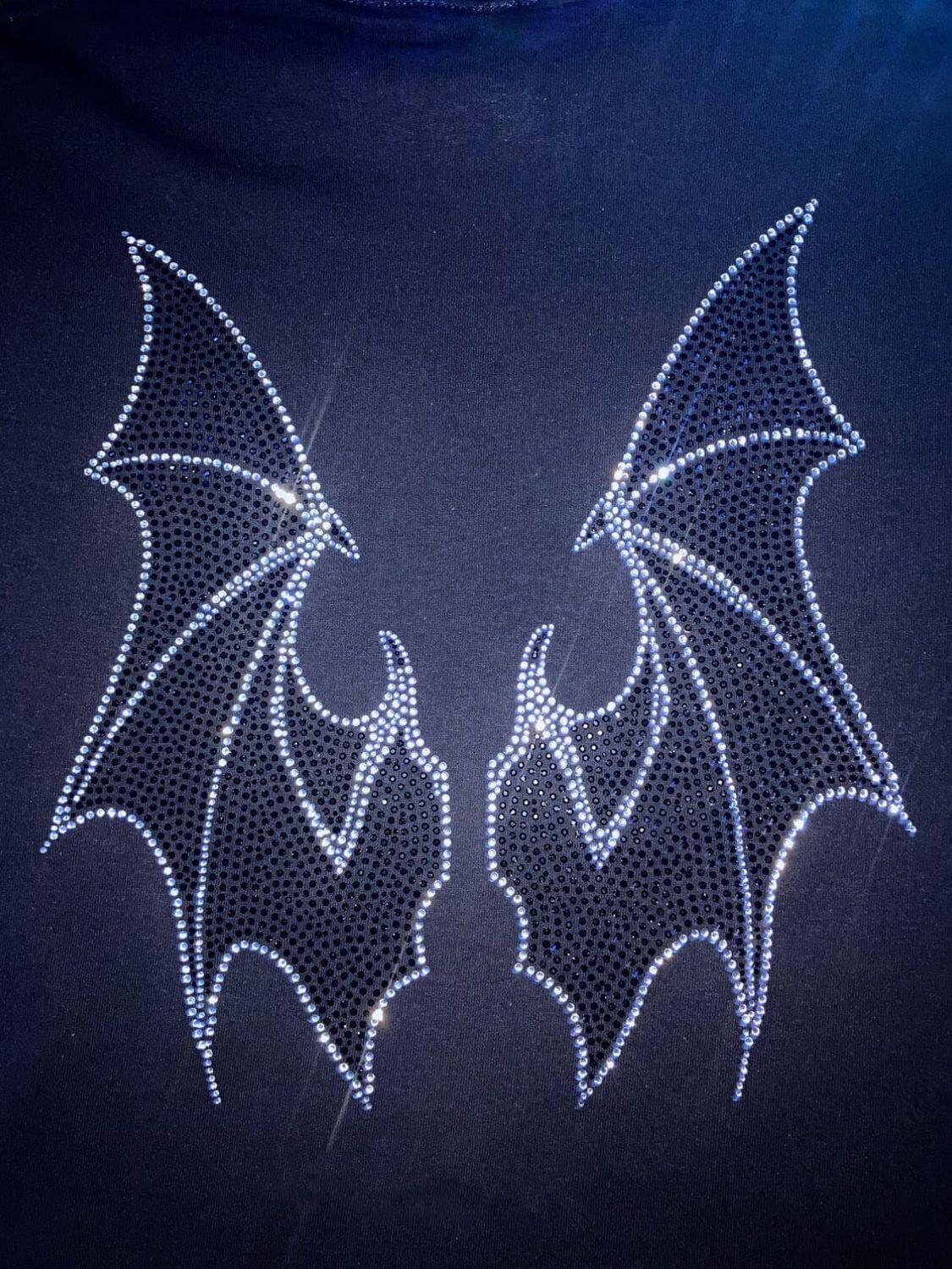 Men's Rhinestone Bat Zip Up Hoodie - Clothes For Her Online Store