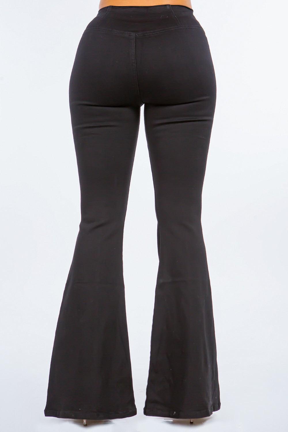 American Bazi High Waist Pull On Flare Jeans - Clothes For Her Online Store