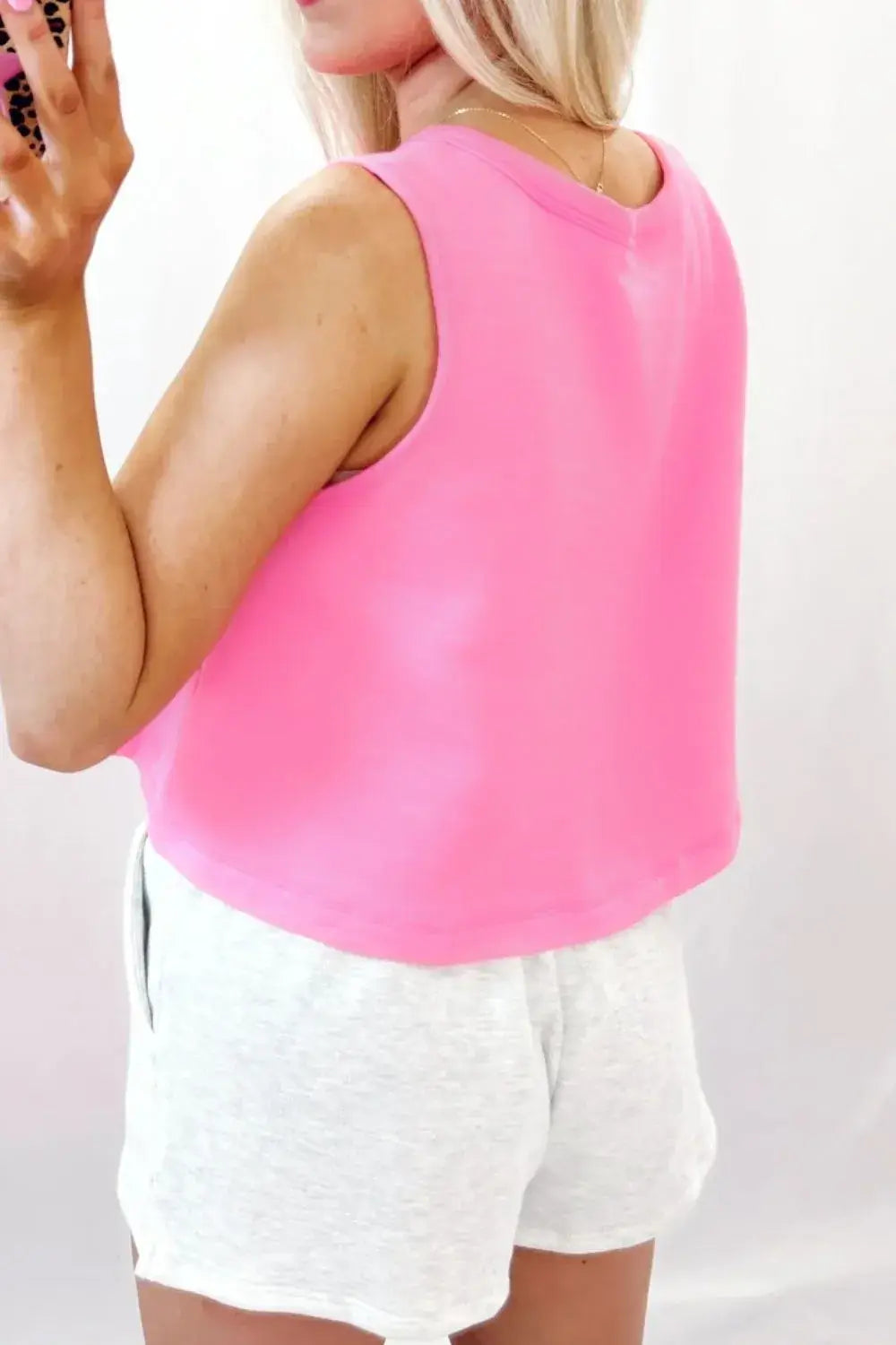 Bow Print Boxy Fit Tank Top