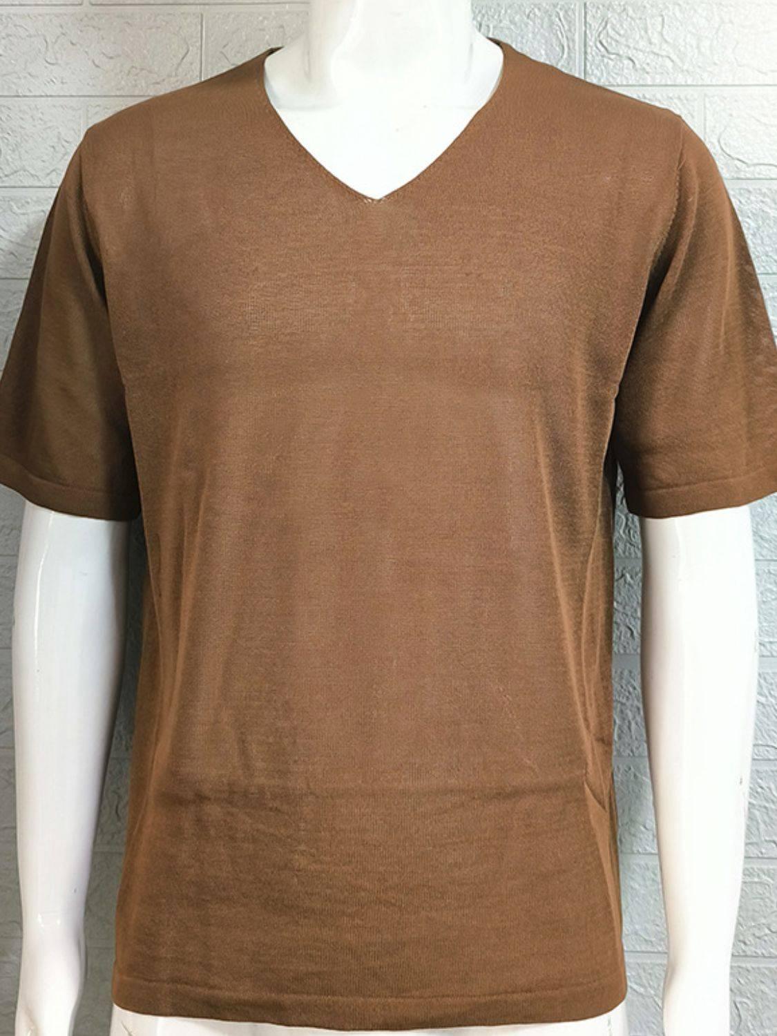 Men's V-Neck Short Sleeve T-Shirt - Clothes For Her Online Store