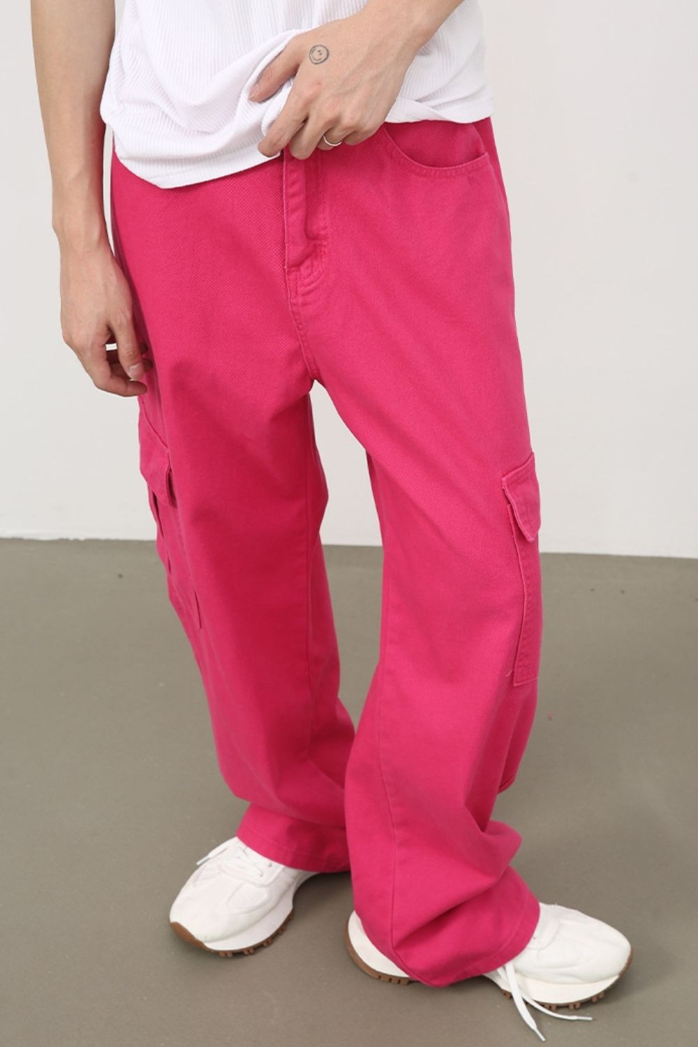 Men's Loose Jeans with Cargo Pockets - Clothes For Her Online Store