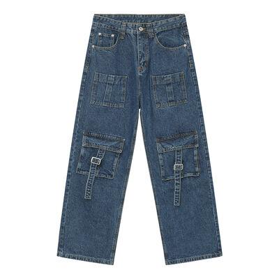 Mid Rise Men's Jeans with Cargo Pockets - Clothes For Her Online Store