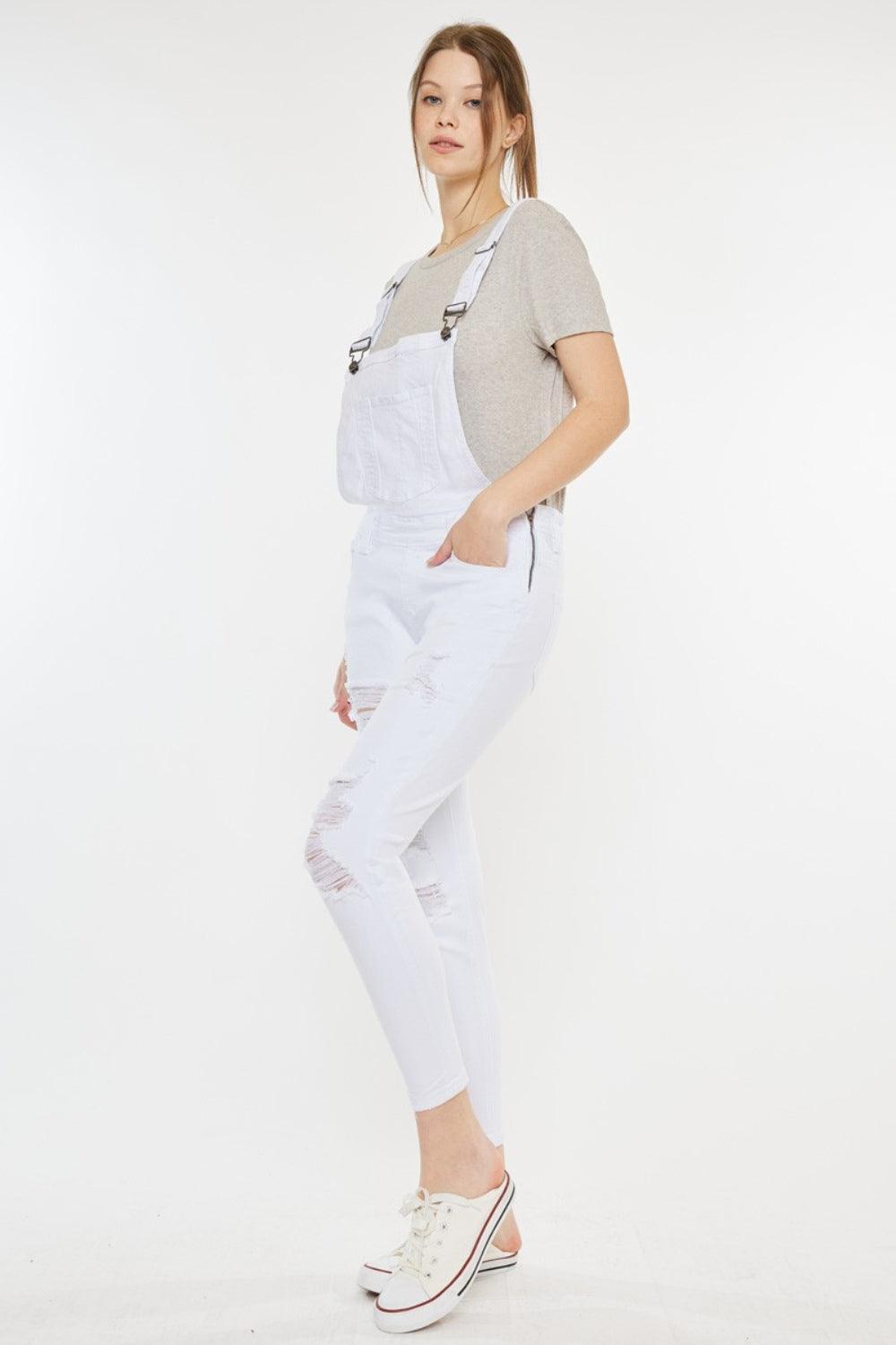 Kancan Distressed Skinny Denim Overalls - Clothes For Her Online Store