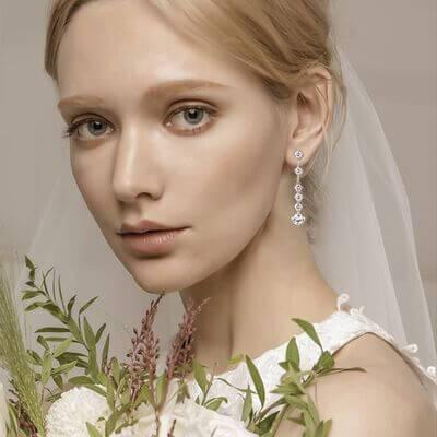 4 Carat Moissanite 925 Sterling Silver Earrings - Clothes For Her Online Store
