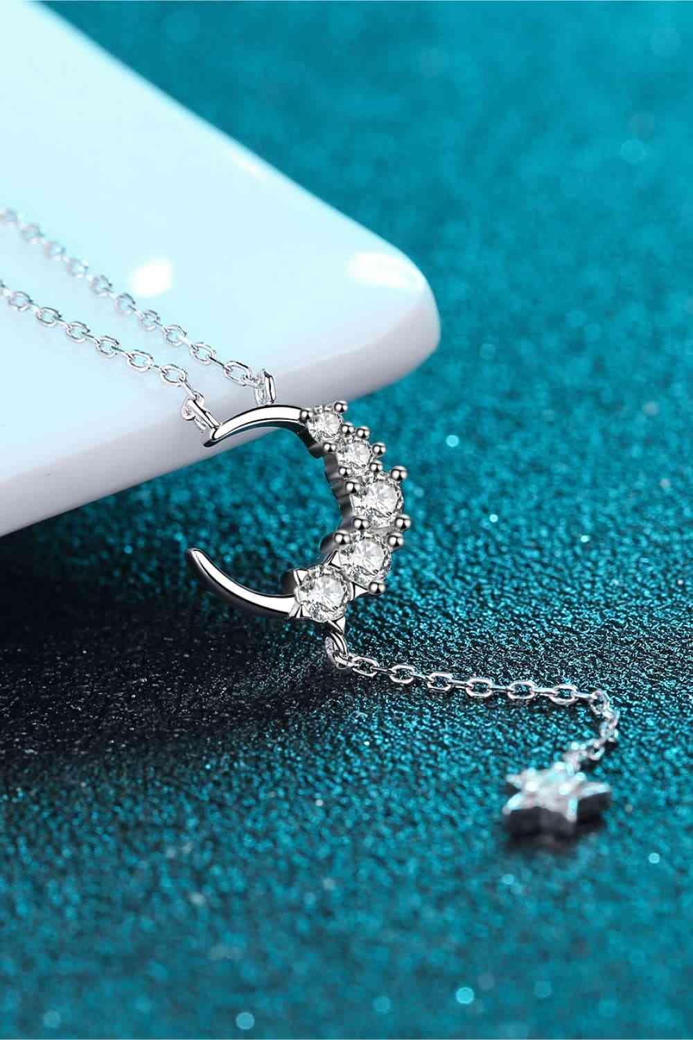 Star & Moon Moissanite Necklace - Clothes For Her Online Store