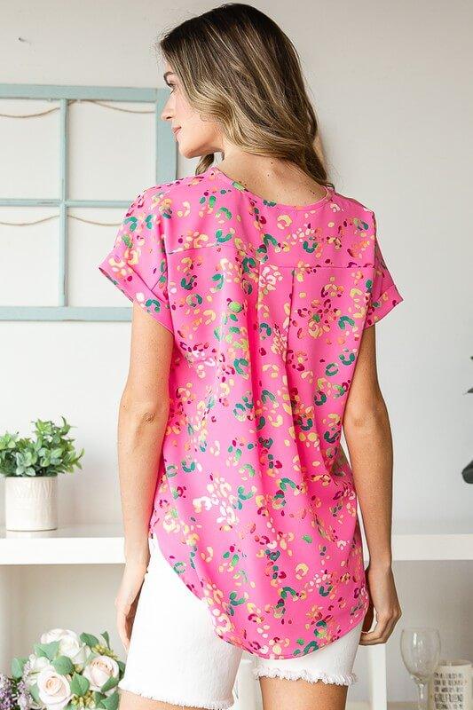 Heimish Full Size Animal print V-Neck Short Sleeve T-Shirt Plus Size - Clothes For Her Online Store