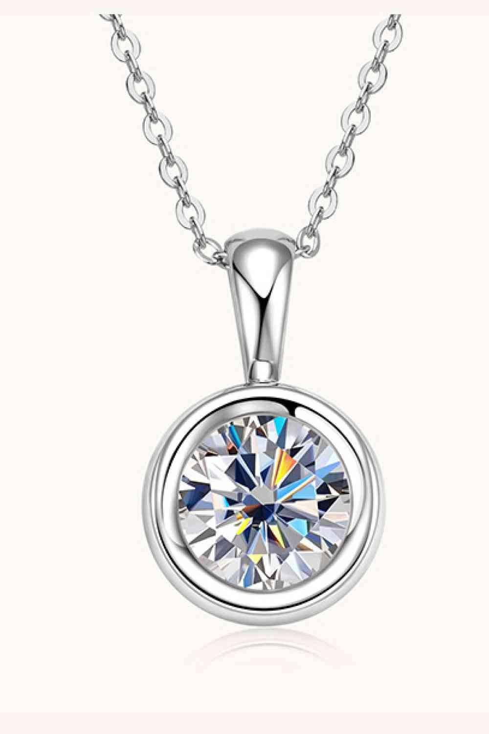 2 Carat Moissanite 925 Sterling Silver Necklace - Clothes For Her Online Store