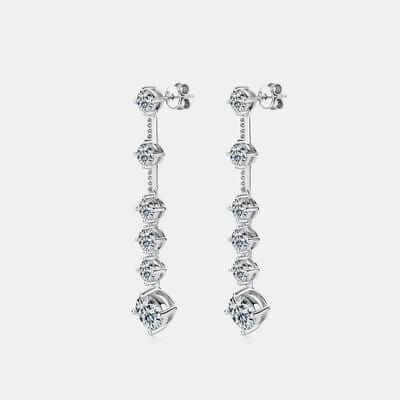 4 Carat Moissanite 925 Sterling Silver Earrings - Clothes For Her Online Store