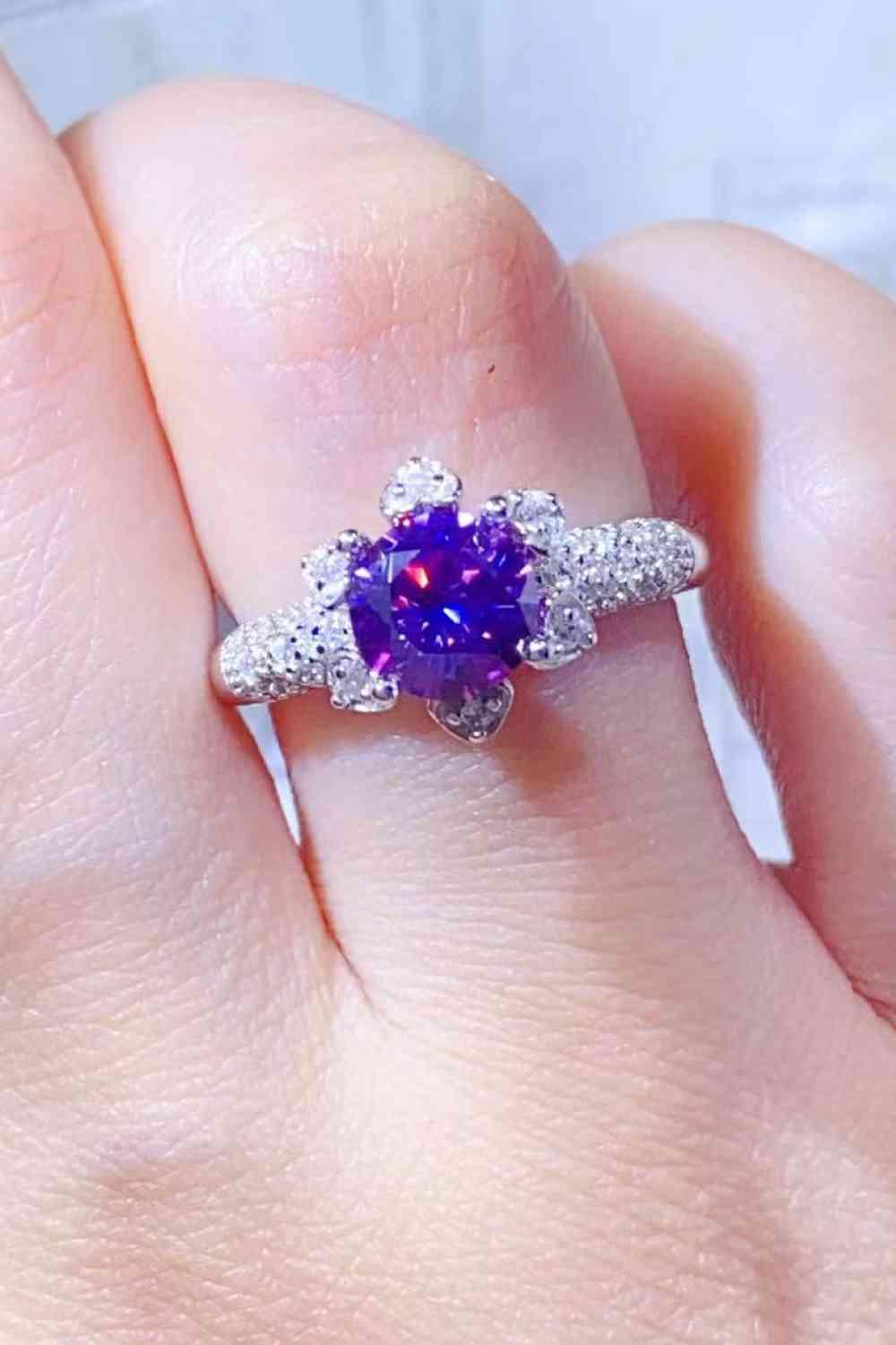 1 Carat Moissanite 925 Sterling Silver Ring - Clothes For Her Online Store