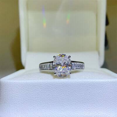 3 Carat Moissanite 925 Sterling Silver Ring - Clothes For Her Online Store
