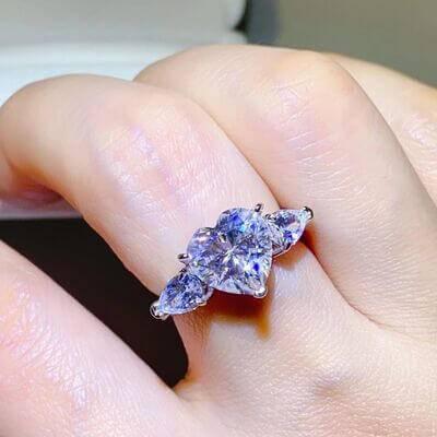 3 Carat Moissanite 925 Sterling Silver Ring - Clothes For Her Online Store