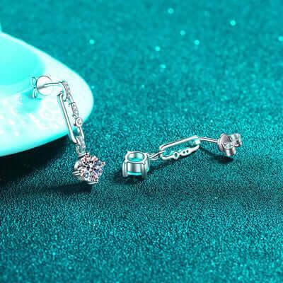 2 Carat Moissanite 925 Sterling Silver Earrings - Clothes For Her Online Store