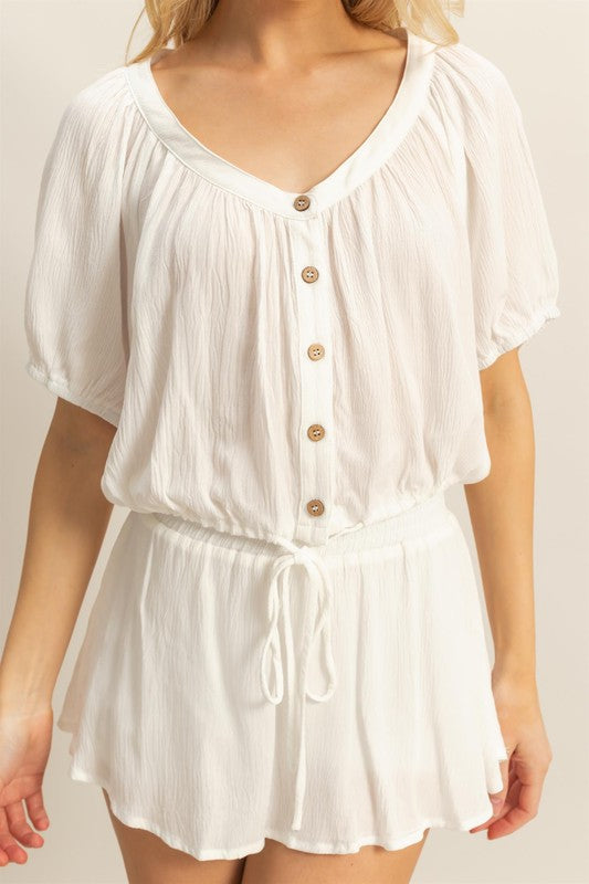 HYFVE Drawstring Hem Short Sleeve Top and Skort Set - Clothes For Her Online Store