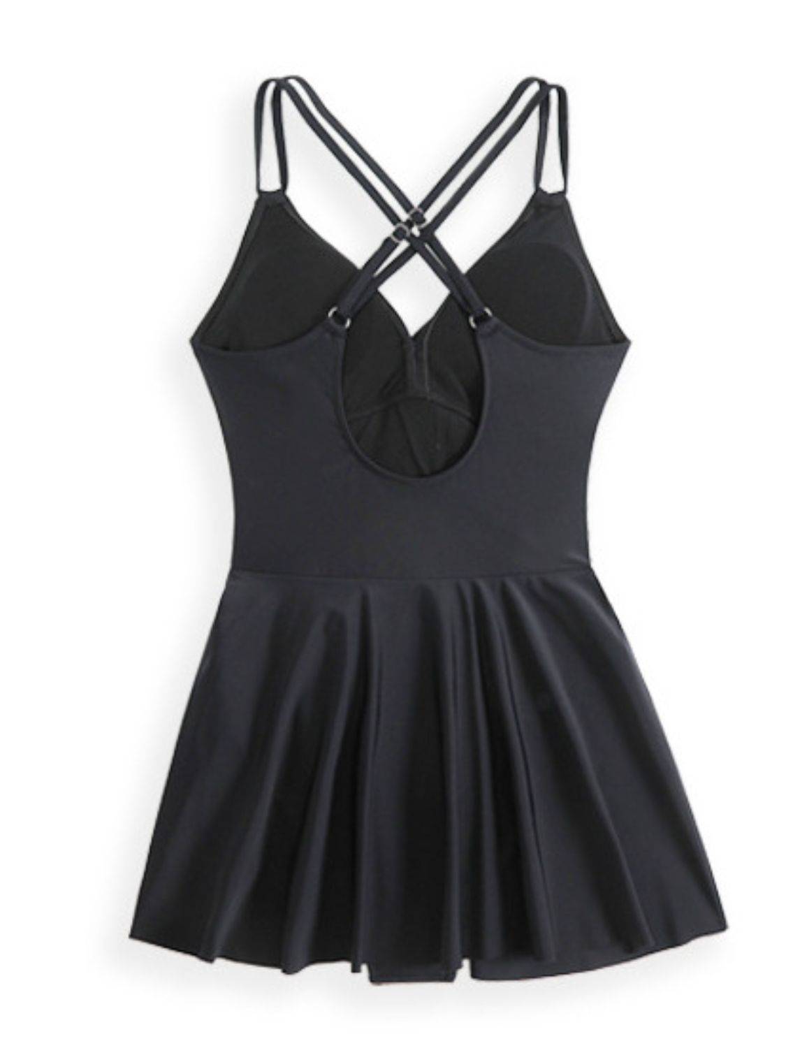 Twisted Front Crisscross Double Spaghetti Strap One-Piece Swimwear - Clothes For Her Online Store