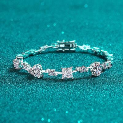 6.2 Carat Moissanite 925 Sterling Silver Bracelet - Clothes For Her Online Store