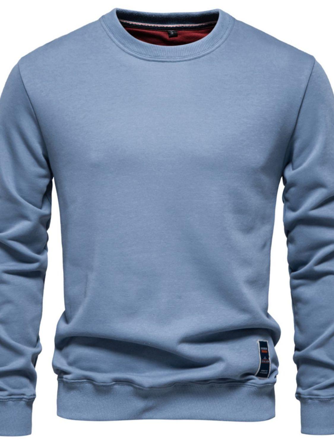 Men's Round Neck Long Sleeve Sweatshirt - Clothes For Her Online Store