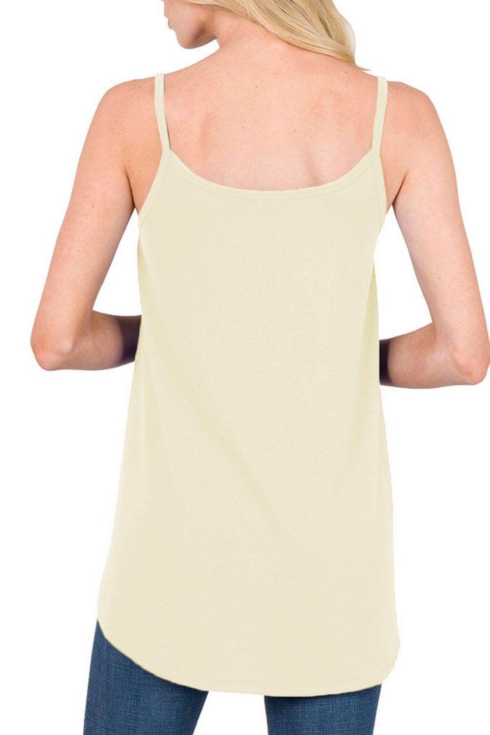 Full Size Spaghetti Strap V-Neck Flowy Tunic Cami - Clothes For Her Online Store