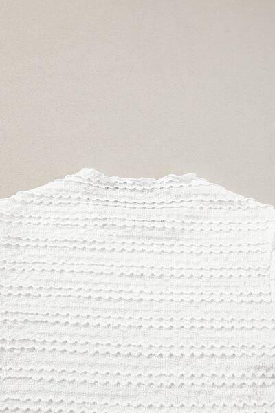 Long Sleeve Jacquard Slim Top - Clothes For Her Online Store