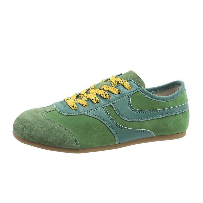 Round Toe Lace Up Flat Sneakers - Clothes For Her Online Store