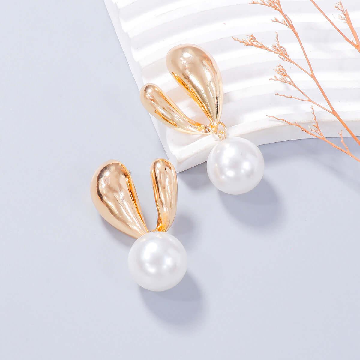 Alloy Drip Oil Bunny Earrings - Clothes For Her Online Store